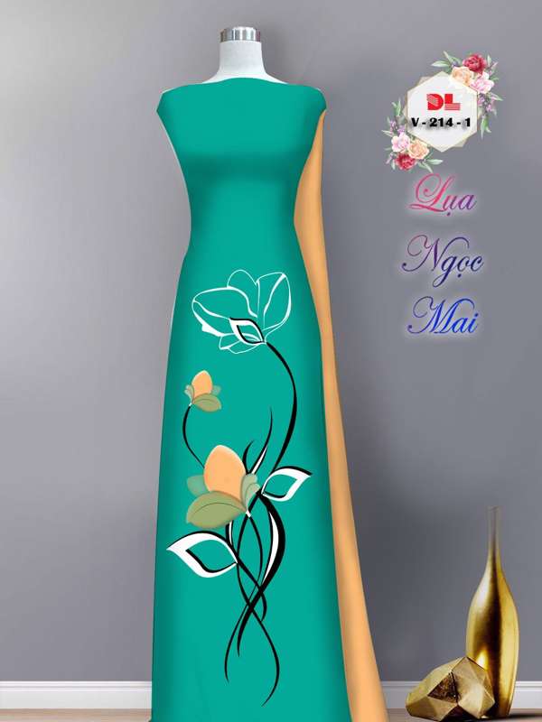 Vải Áo Dài Hoa In 3D AD DLV214 53